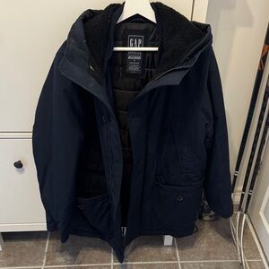 GAP Men's Navy Hooded Parka Puffer Jacket